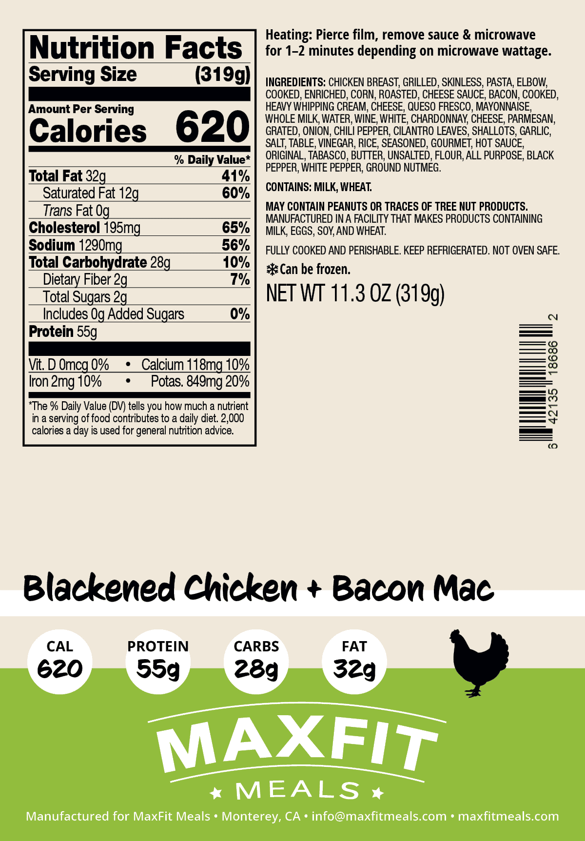 Blackened Chicken + Bacon Mac