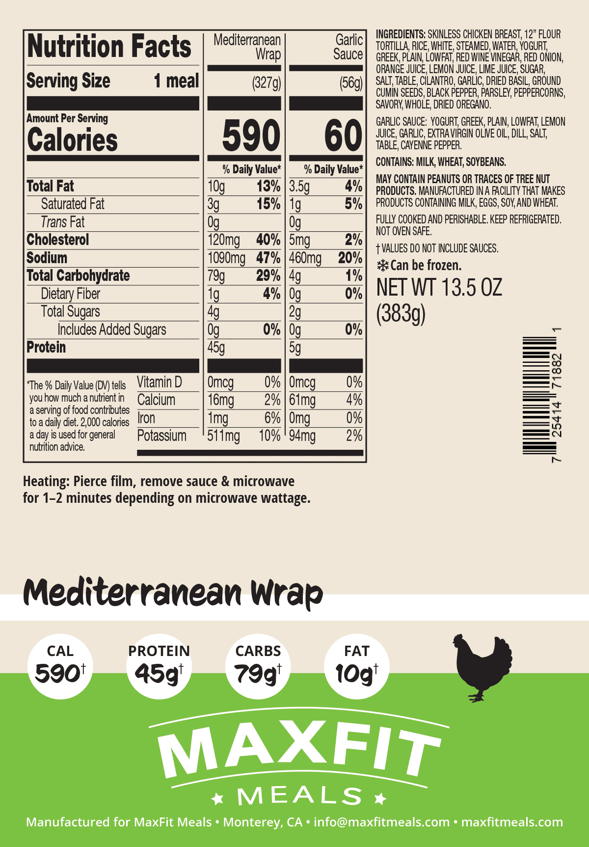 Mediterranean Chicken Wrap