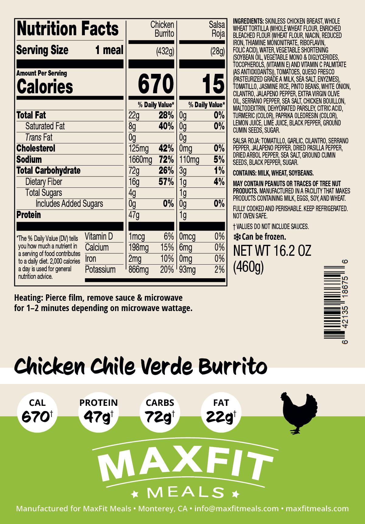 Chicken Chile Verde Burrito