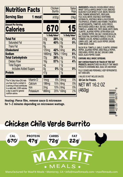 Chicken Chile Verde Burrito
