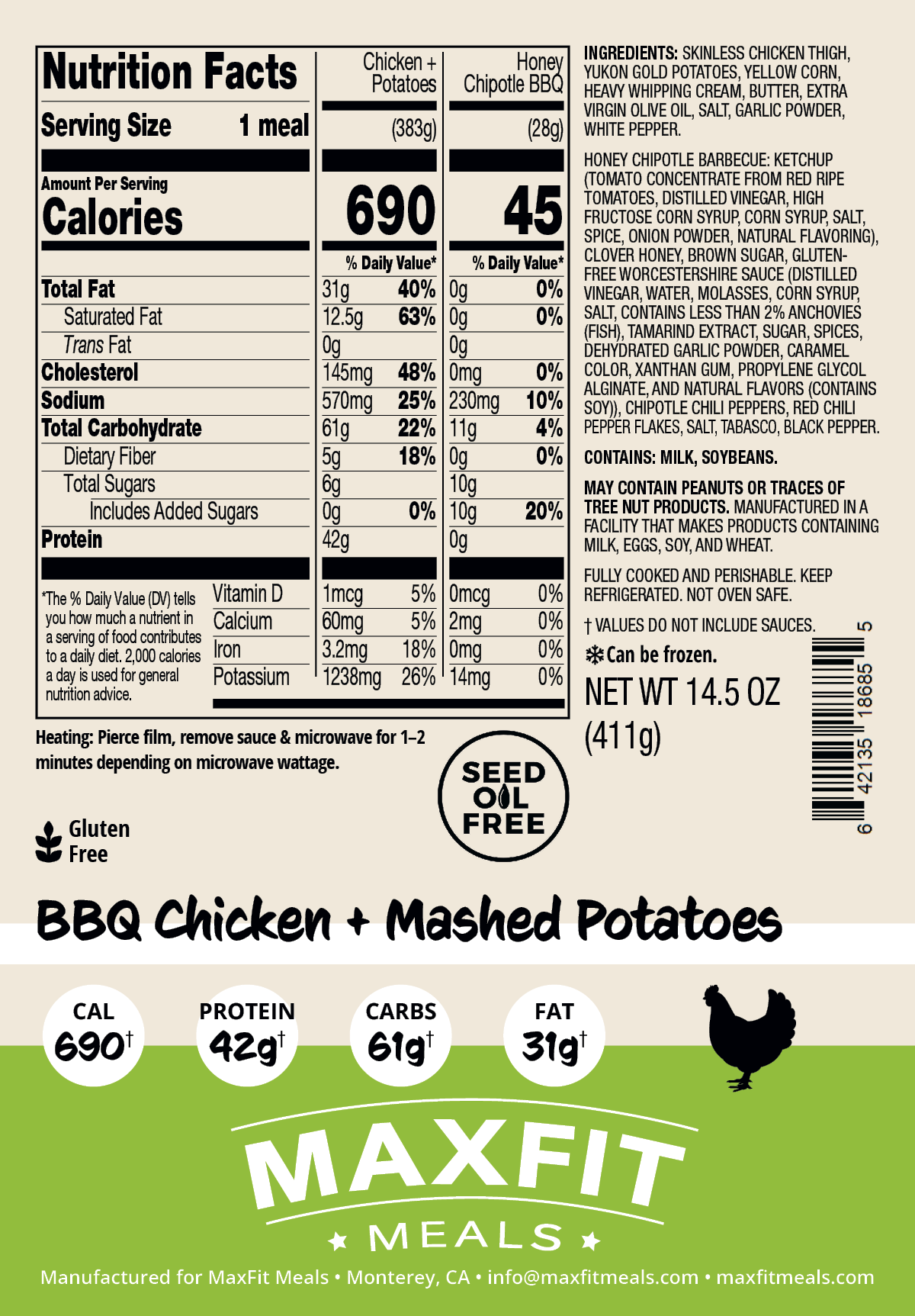 BBQ Chicken + Mashed Potatoes