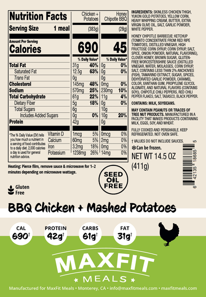 BBQ Chicken + Mashed Potatoes