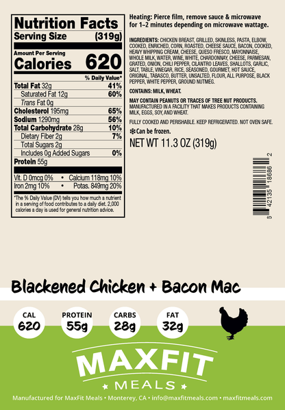 Blackened Chicken + Bacon Mac