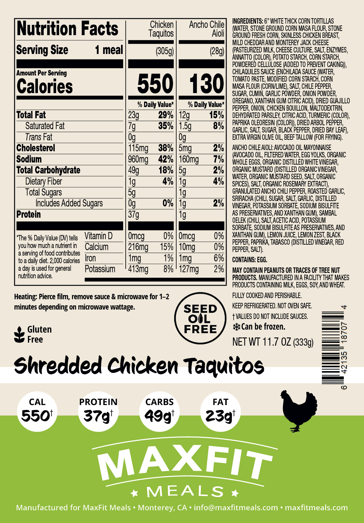 Shredded Chicken Taquitos