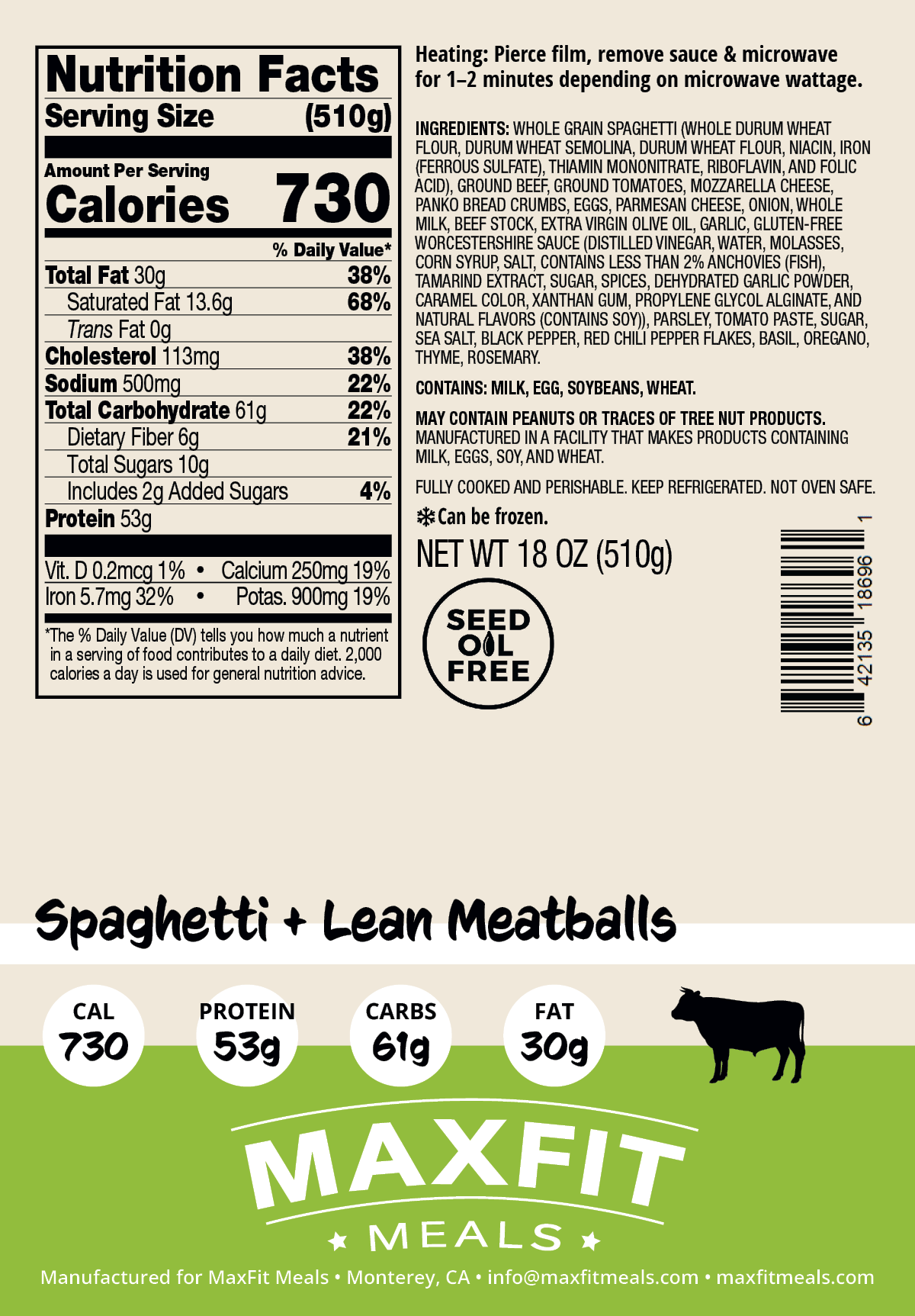 Spaghetti + Lean Meatballs