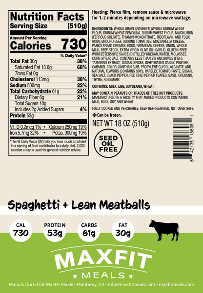 Spaghetti + Lean Meatballs