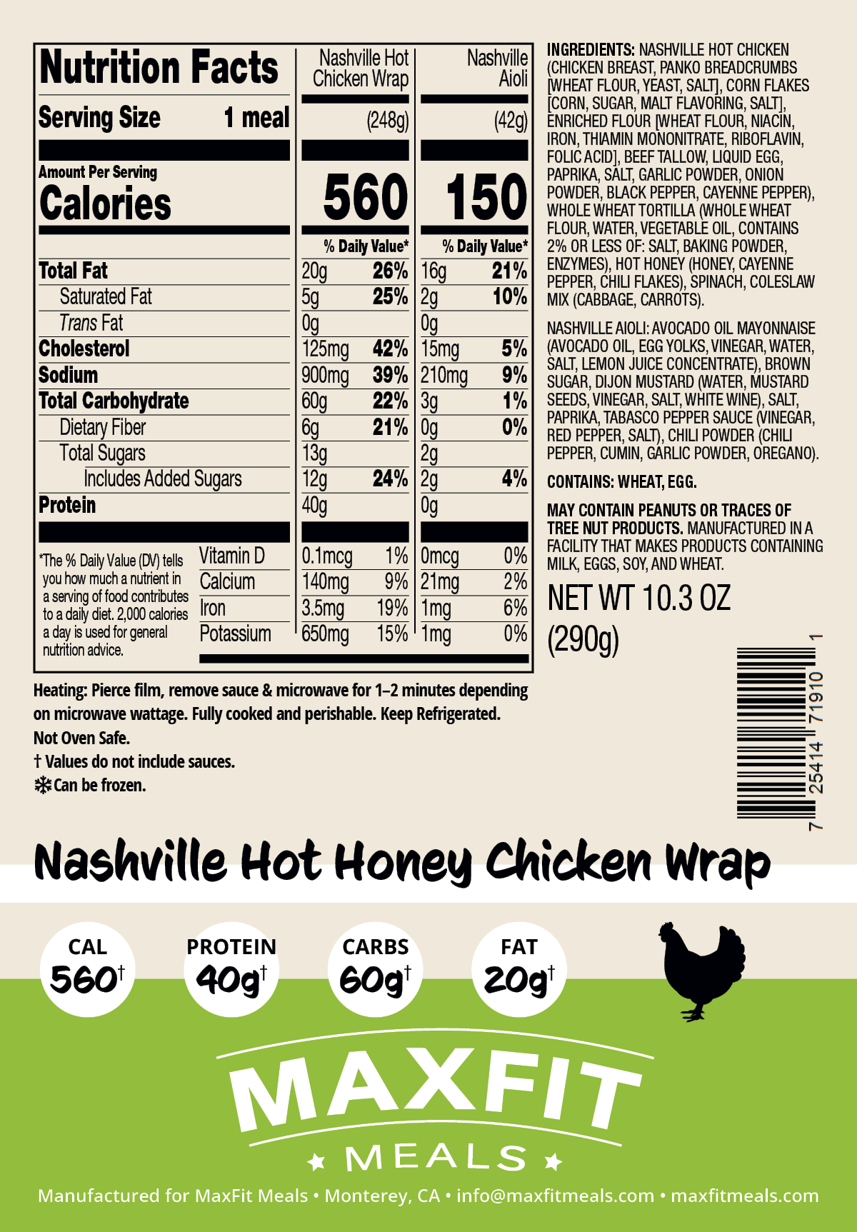 Nashville Hot Honey Chicken Wrap