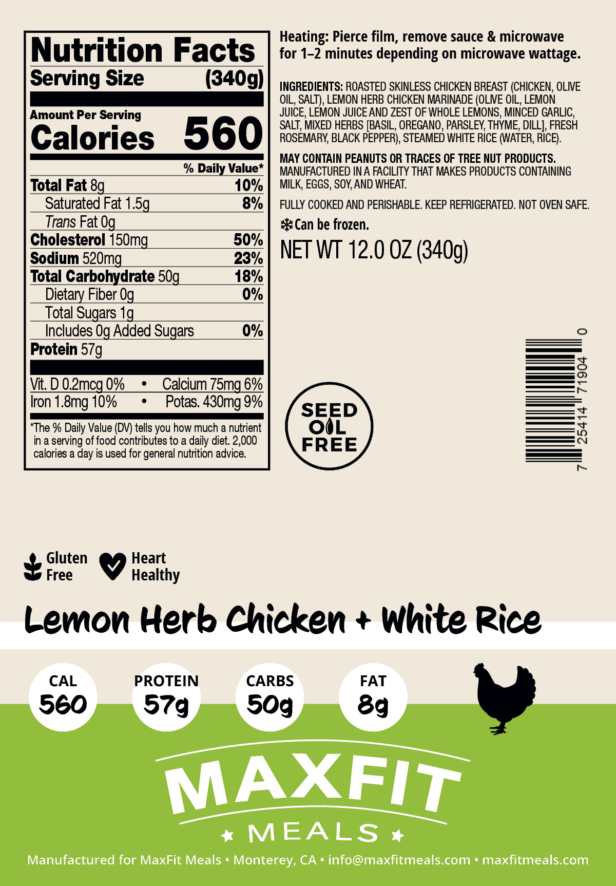 Lemon Herb Chicken + White Rice