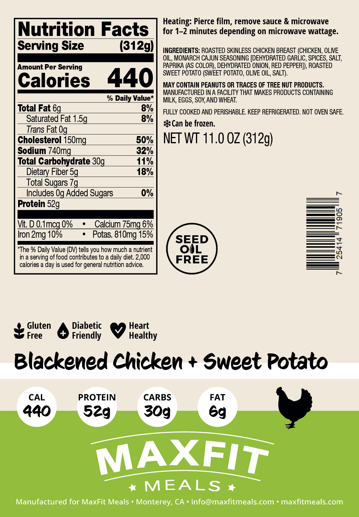 Blackened Chicken + Sweet Potato