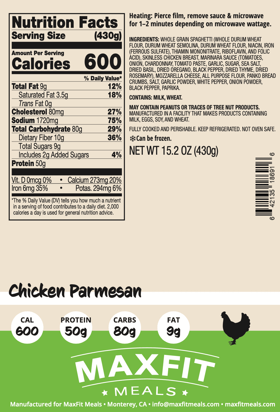 Chicken Parmesan – MAXFIT Meals