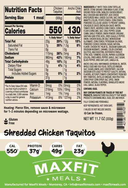 Shredded Chicken Taquitos