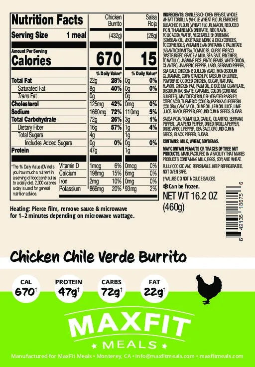Chicken Chile Verde Burrito
