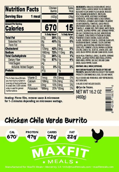 Chicken Chile Verde Burrito